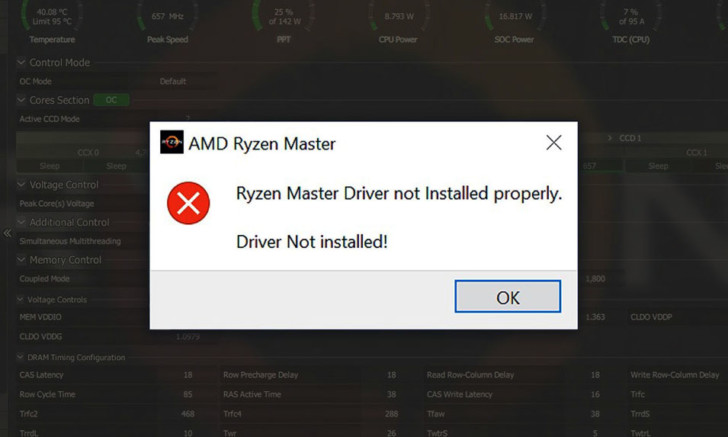 Ryzen master driver not installed properly что делать